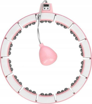 Hula hop z wypustkami obciążnkiem i licznikiem HMS FH06 różowy 68-109 cm