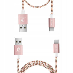 Kable Dux Ducis K-TWO USB-C 1m+0.2m różówy
