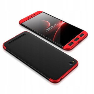 Etui 360 Case 3w1 do Xiaomi Redmi 5A Czarno czerwo