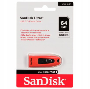 Pendrive SanDisk Cruzer Ultra 64GB USB 3.0 SDCZ48