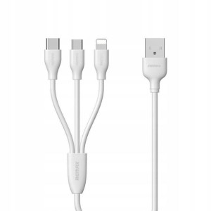 Remax Suda kabel 3w1 micro USB/Lightning/Typ-C WH