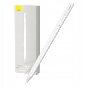 Baseus Smooth rysik do iPad z wskaźnikiem LED biał