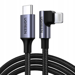 Ugreen Kabel Lightning do USB-C kątowy US305 PD 1m