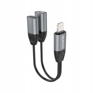 Dudao adapter słuchawkowy audio jack L17i+ gray