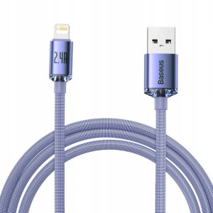Baseus Crystal Shine kabel Lightning 2m 2.4A Purpu