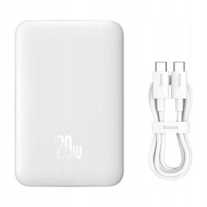 Baseus Magnetic Mini Powerbank 10000mAh 20W biały