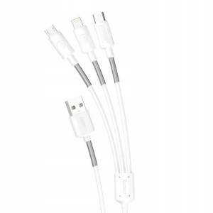 Dudao Kabel 3w1 4A 1,2m L8S Biały