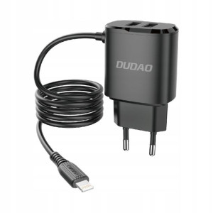 Dudao Ładowarka 2xUSB Lightning 12W A2ProL Black
