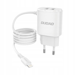 Dudao Ładowarka 2xUSB Lightning 12W A2ProL White