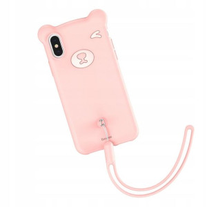 Baseus Bear do iPhone XS Max różowy WIAPIPH65-BE04
