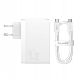 Baseus ładowarka sieciowa GaN5 Pro PD 140W Biała
