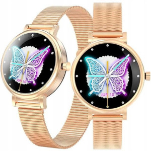 Smartwatch Rubicon RNBE64 Złoty IP68 Ciśnienie krw