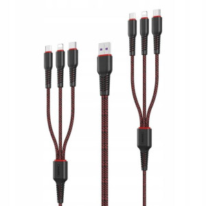 Remax Share kabel 6w1 USB RC-153 Czarno czerwony