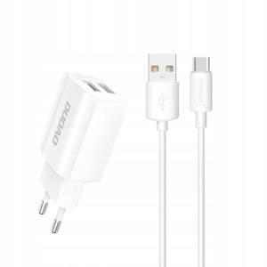 Dudao ładowarka sieciowa EU 2x USB 5V/2.4A + kabel