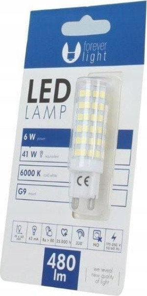 Żarówka LED G9 6W 230V 6000K 480lm TFO (f)