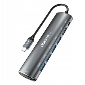 Dudao HUB 8w1 USB C PD 60W HDMI 4K A15 Grey