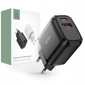 Tech-Protect C20W QC3.0 Ładowarka USB-A USB-C Blac