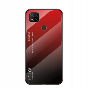 Gradient Glass Xiaomi Redmi 9C czarno-czerwony