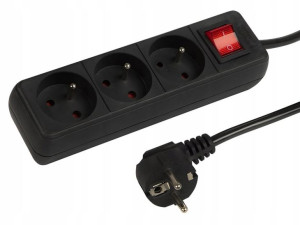 Przedłużacz sieciowy PS-370WS 1,5m 3Guw 3x1,5 czar