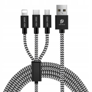Kabel Dux Ducis K-ONE 3w1 USB micro C Lightning