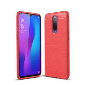 Ipaky Drawing Carbon Etui Oppo RX17 Pro Czerwone