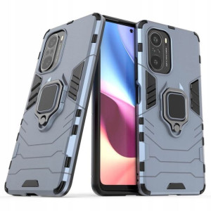 Ring Armor hybrydowe etui Xiaomi Poco F3 niebieski