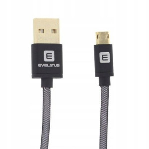 Kabel microUSB 1.2m Evelatus EDC02 pozłacany BL