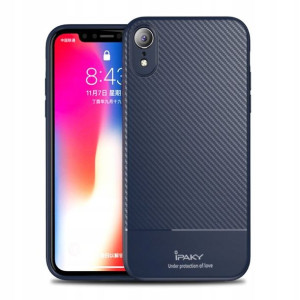 Etui iPaky Carbon Fiber iPhone XR Niebieskie