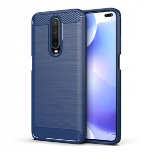 Carbon Case Etui do Xiaomi Redmi K30 Niebieskie