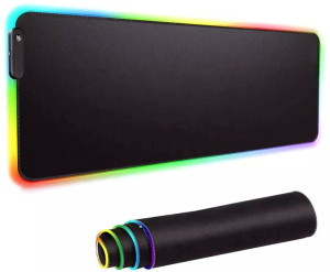 Podkładka pod mysz RGB 70x30 cm Czarna M222029