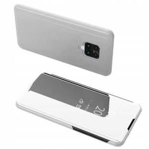 Clear View etui klapka Xiaomi Redmi Note 9 Srebrne