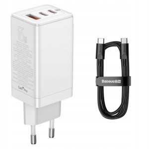 Baseus GaN3 Pro USB-C 65W Ładowarka CCGP050101 bia