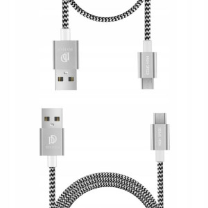 Kable Dux Ducis K-TWO micro USB 1m + 0.2m srebrny