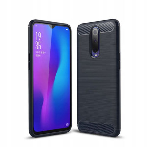 Ipaky Drawing Carbon Etui Oppo RX17 Pro Niebieski