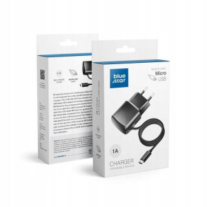 Ładowarka Sieciowa Micro USB Uniwersalna 1A Blue S