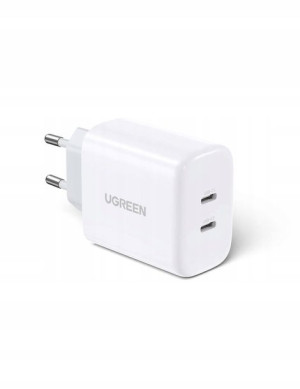 Ugreen ładowarka sieciowa 2xUSB-C 40W biała CD243
