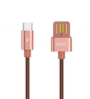 Kabel REMAX Serpent RC-080a metalowy Typ-C 1M Róż