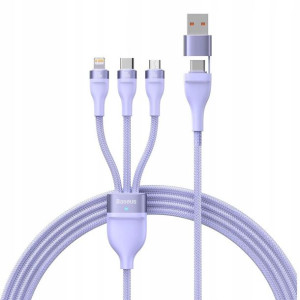 Baseus Flash Series II kabel 3w1 100W 1,2m fioleto