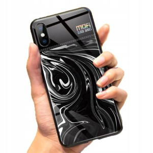 Mofi Glass Back Cover iPhone XS Black Background