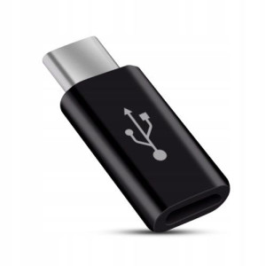 Adapter przejściówka z micro USB na Type-C Czarna