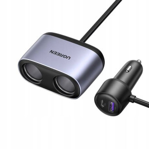 Ugreen ładowarka samochodowa USB 2xDC 120W CD252