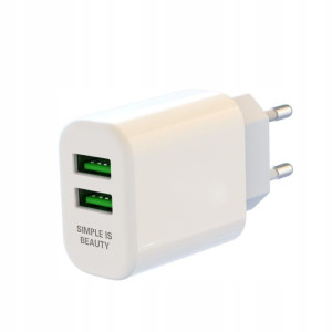 XO ładowarka sieciowa L85C 2x USB 2,4A biała