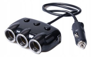 Rozgałęziacz samochodowy 3xGniazdo 2xUSB M555045