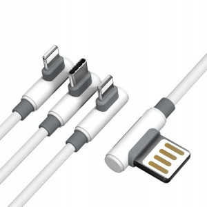 Proda Sparta kabel kątowy 3w1 5A 1m biały PD-B11th