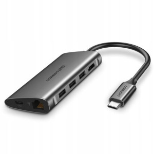 Ugreen Hub USB-C Czytnik kart microSD RJ45 50538