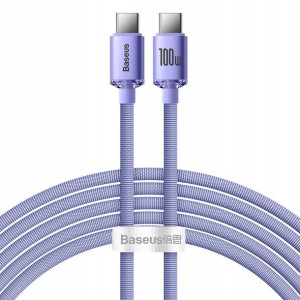 Baseus Crystal Shine kabel 2x Typ-C 2m 100W Fiolet