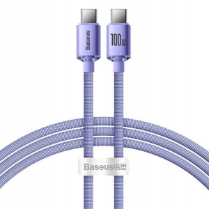 Baseus Crystal Shine kabel 2x Typ-C 1.2m 100W Fiol