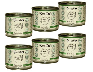 Gussto Fresh karma dla kotów świeży kurczak 5+1 GRATIS! Opakowanie 200 g/sz