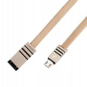 Remax Weave RC-081m Kabel oplot micro USB kremowy