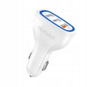 Dudao ładowarka samochodowa 3xUSB 18W R7S white